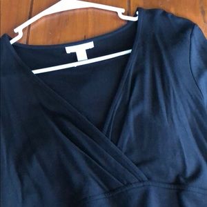 Charter club black dress v neck NWT